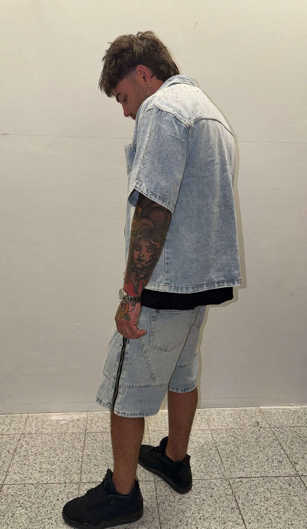 Completo jeans swaroski