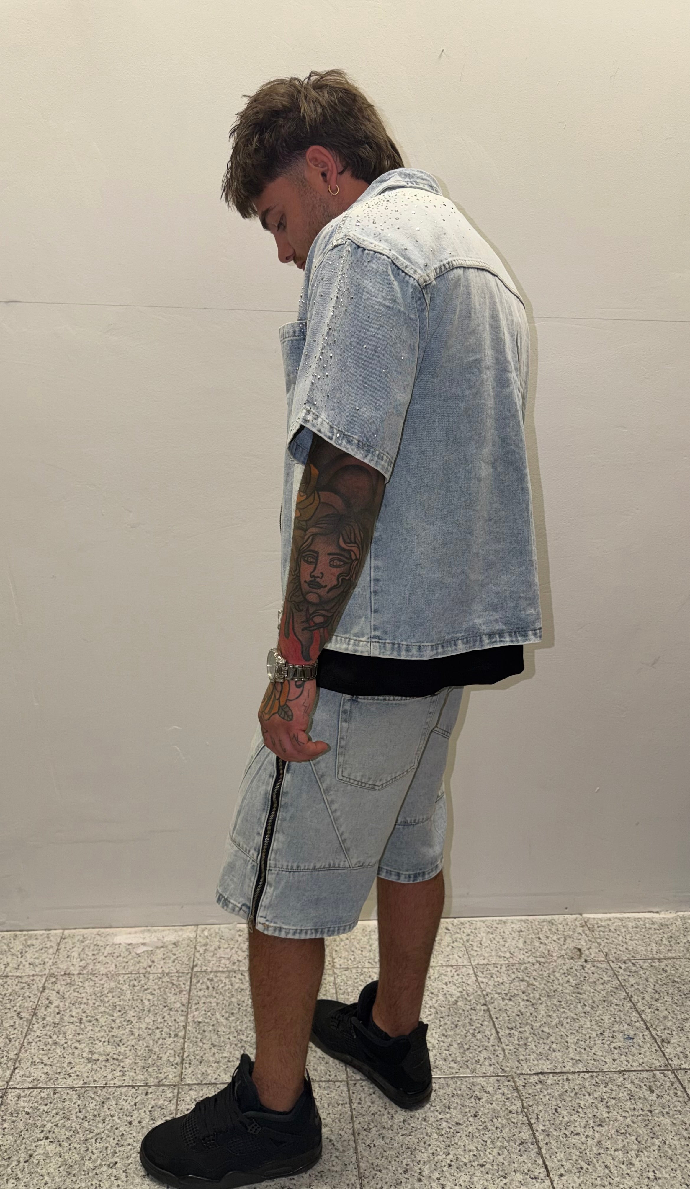 Completo jeans swaroski