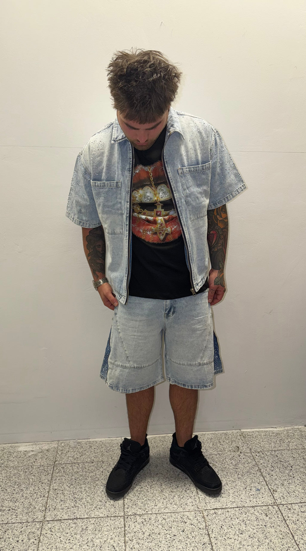 Completo jeans swaroski