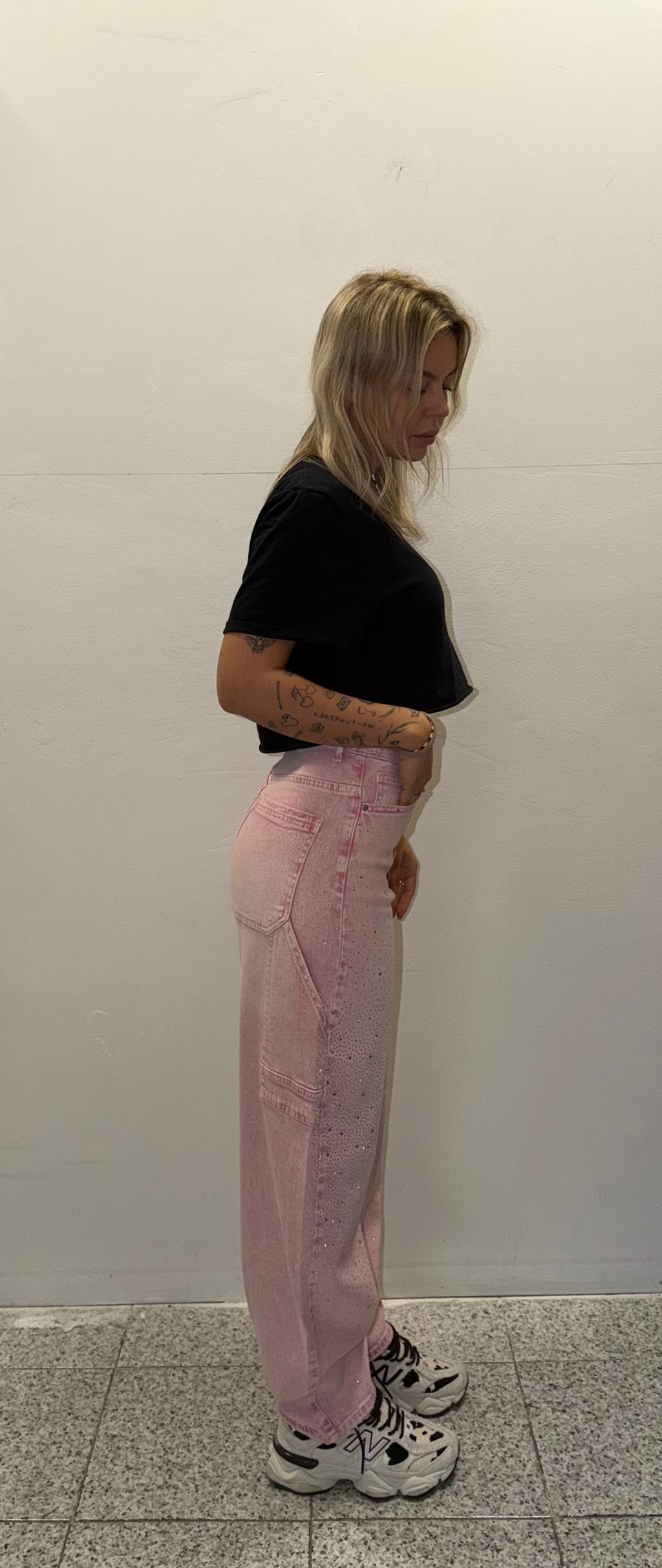 jeans glitter rosa