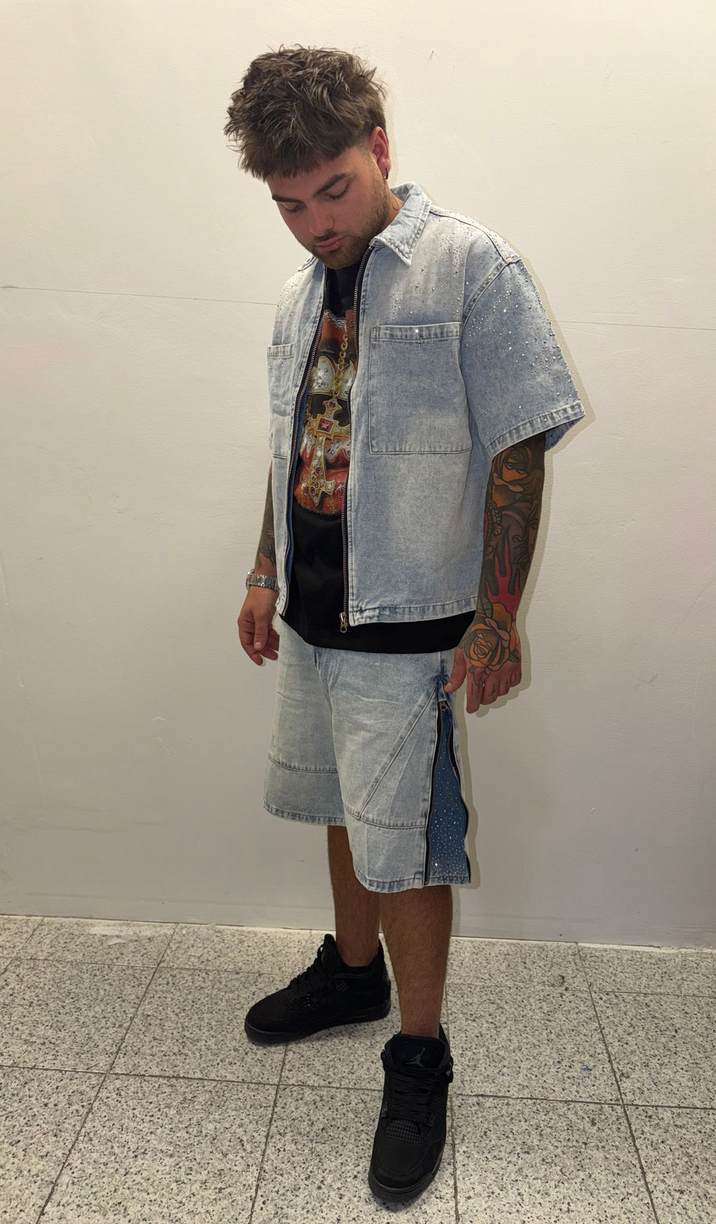 Completo jeans swaroski