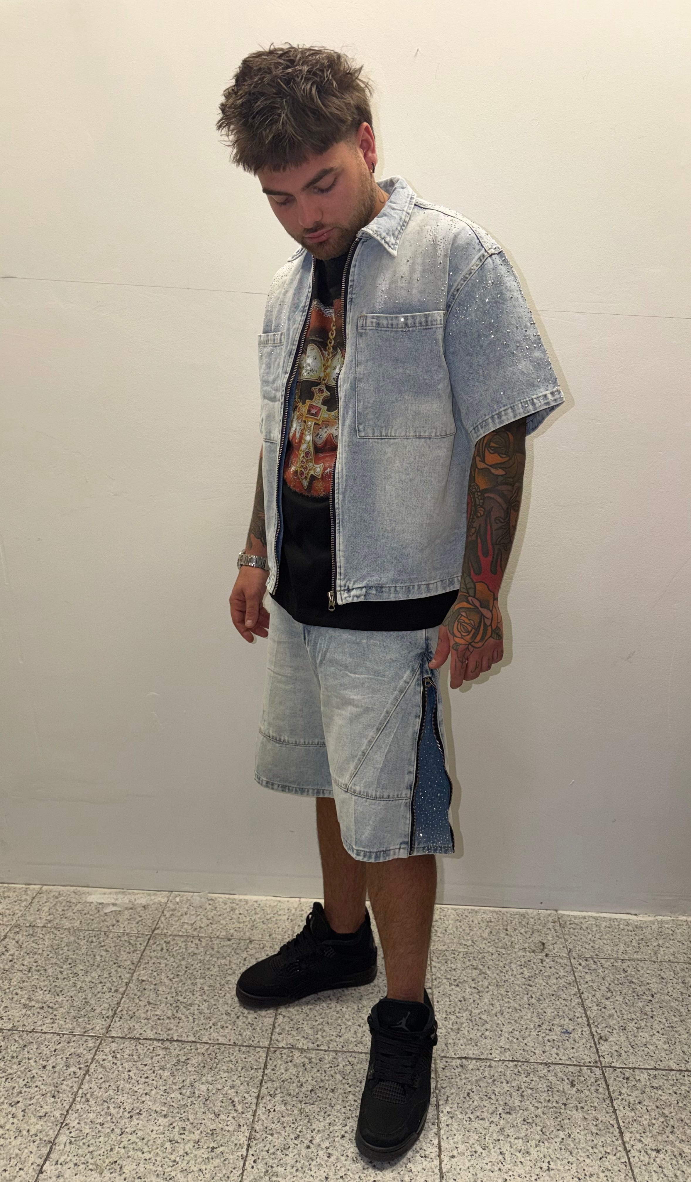 Completo jeans swaroski