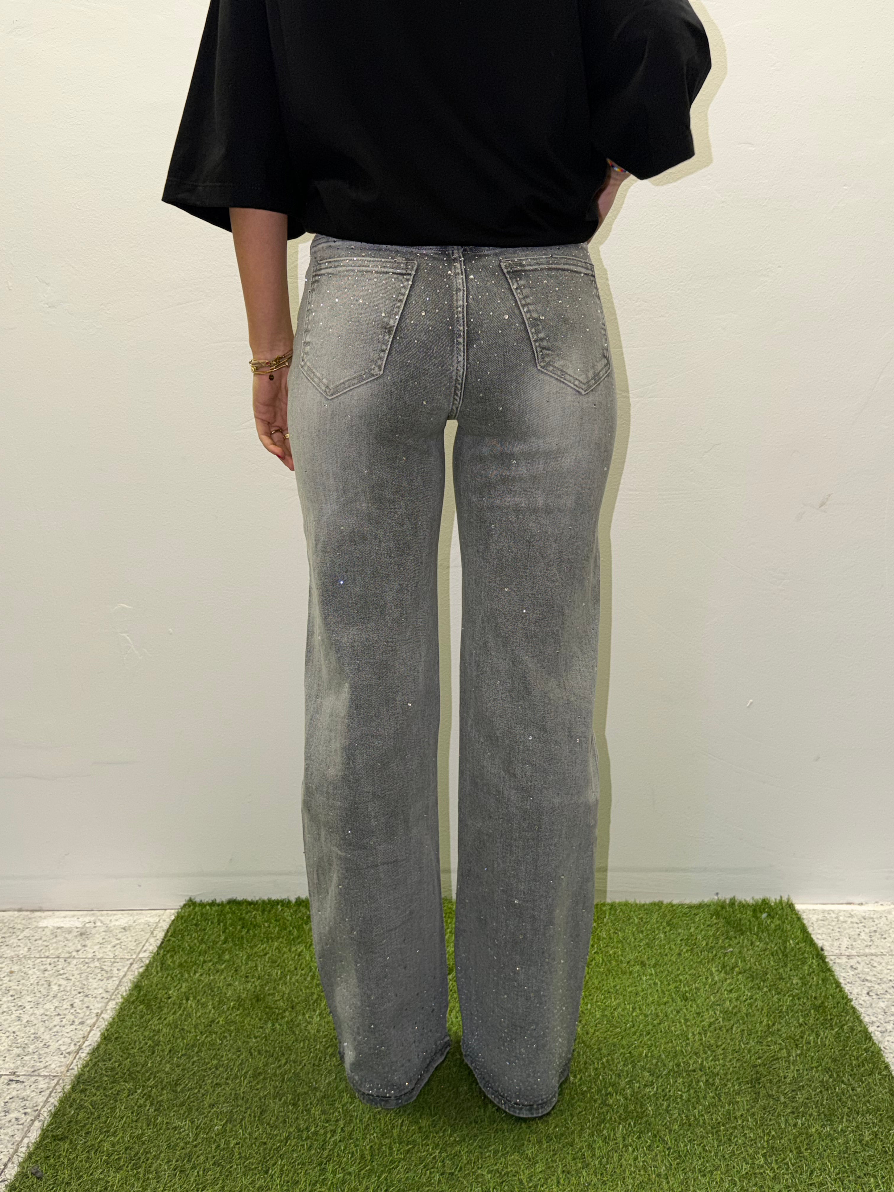JEANS GRIGI SWAROSKI
